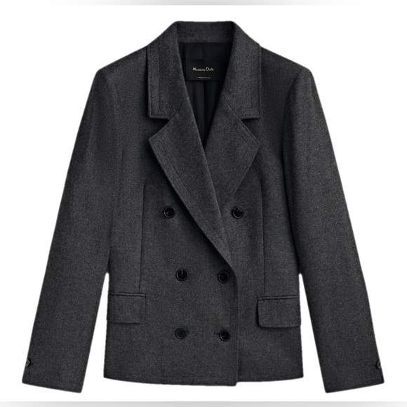 Massimo Dutti Grey Wool Blazer Coat • 36/4 • NWT - Picture 1 of 12